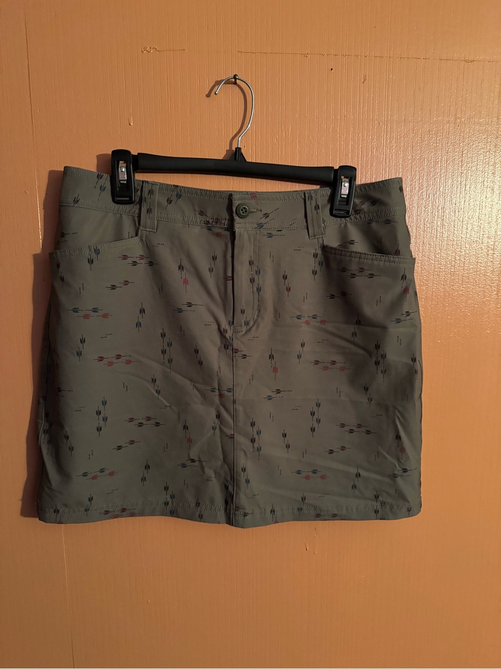 Eddie Bauer Athletic Skort Printed Hiking Golf Skirt with Built-In Shorts Size10